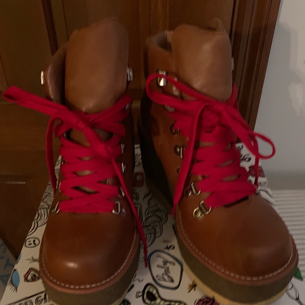 Jeffrey Campbell Wedge Platform Lace Up Ankle Boot